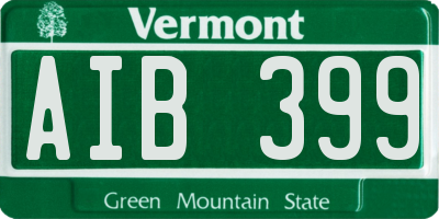 VT license plate AIB399