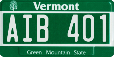 VT license plate AIB401