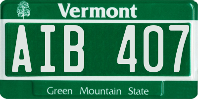 VT license plate AIB407