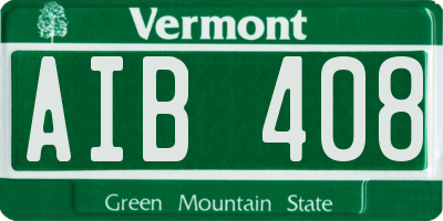 VT license plate AIB408