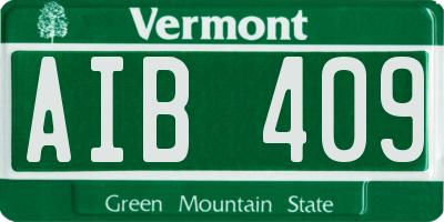 VT license plate AIB409
