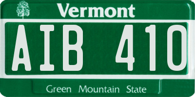 VT license plate AIB410