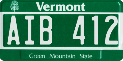 VT license plate AIB412