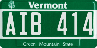 VT license plate AIB414