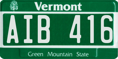 VT license plate AIB416