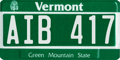 VT license plate AIB417