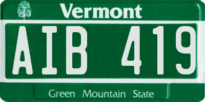 VT license plate AIB419