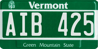 VT license plate AIB425