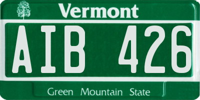 VT license plate AIB426