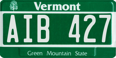 VT license plate AIB427