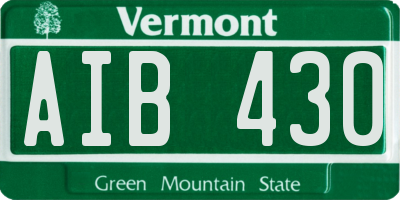 VT license plate AIB430