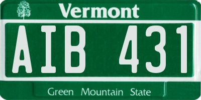 VT license plate AIB431