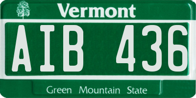 VT license plate AIB436