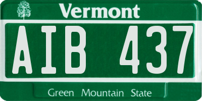 VT license plate AIB437