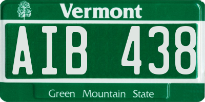 VT license plate AIB438