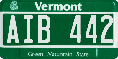 VT license plate AIB442