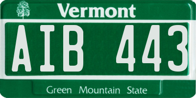 VT license plate AIB443