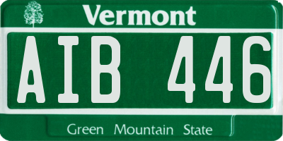 VT license plate AIB446