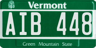 VT license plate AIB448