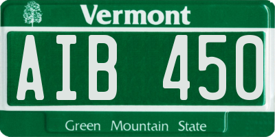 VT license plate AIB450