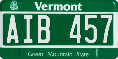 VT license plate AIB457