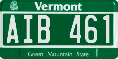 VT license plate AIB461