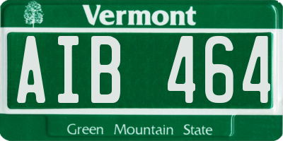 VT license plate AIB464