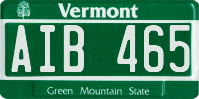 VT license plate AIB465