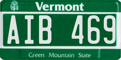 VT license plate AIB469