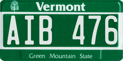 VT license plate AIB476