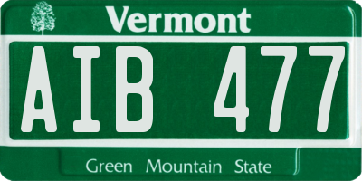 VT license plate AIB477