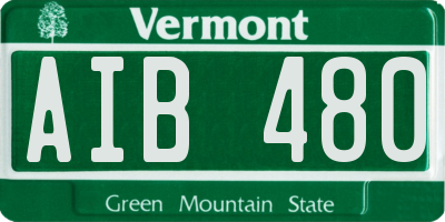 VT license plate AIB480