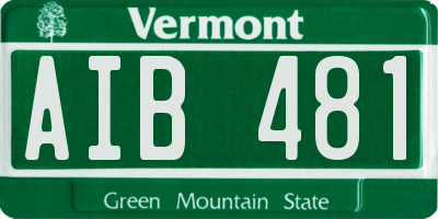 VT license plate AIB481
