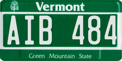 VT license plate AIB484