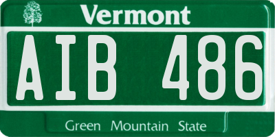 VT license plate AIB486