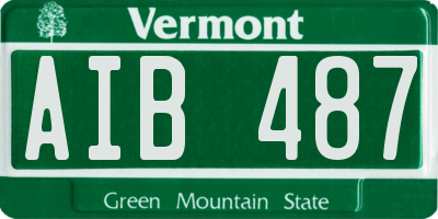 VT license plate AIB487