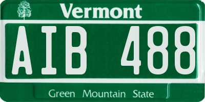 VT license plate AIB488