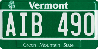 VT license plate AIB490