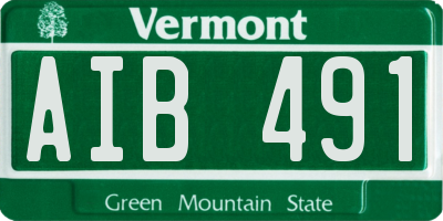 VT license plate AIB491
