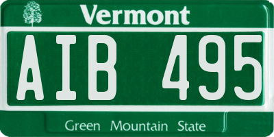 VT license plate AIB495