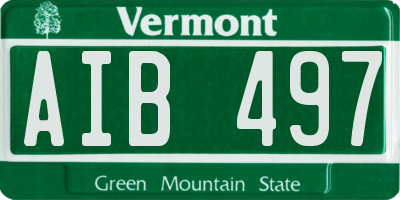 VT license plate AIB497