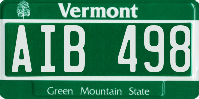 VT license plate AIB498