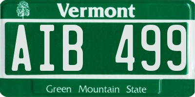 VT license plate AIB499