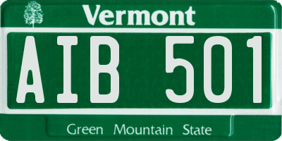 VT license plate AIB501