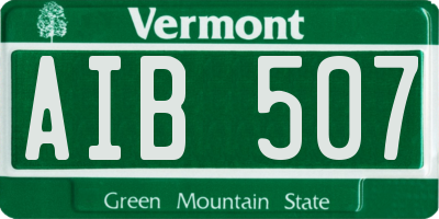 VT license plate AIB507