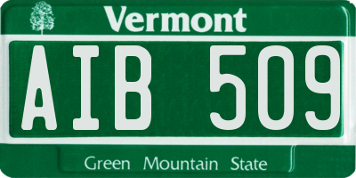 VT license plate AIB509