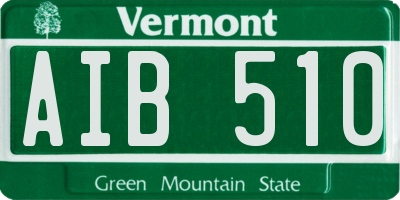 VT license plate AIB510
