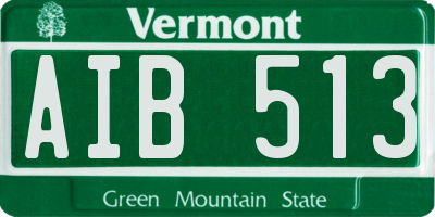 VT license plate AIB513