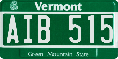 VT license plate AIB515