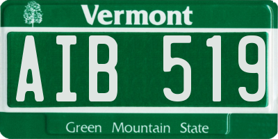 VT license plate AIB519